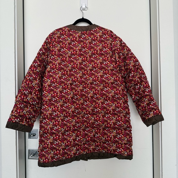 Anna Sui Anthropologie Pop-Pourri Posies Floral Puffer Coat Large - Picture 11 of 12